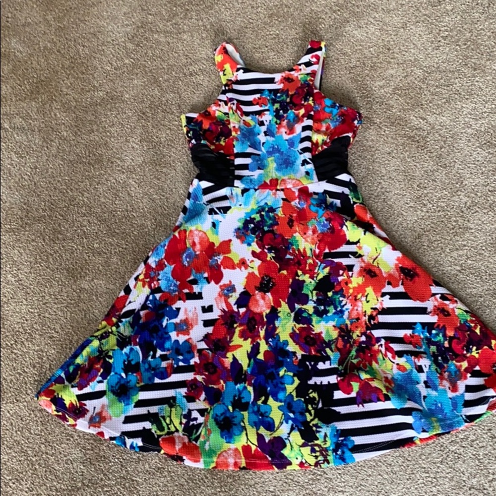 floral dress with mesh sides